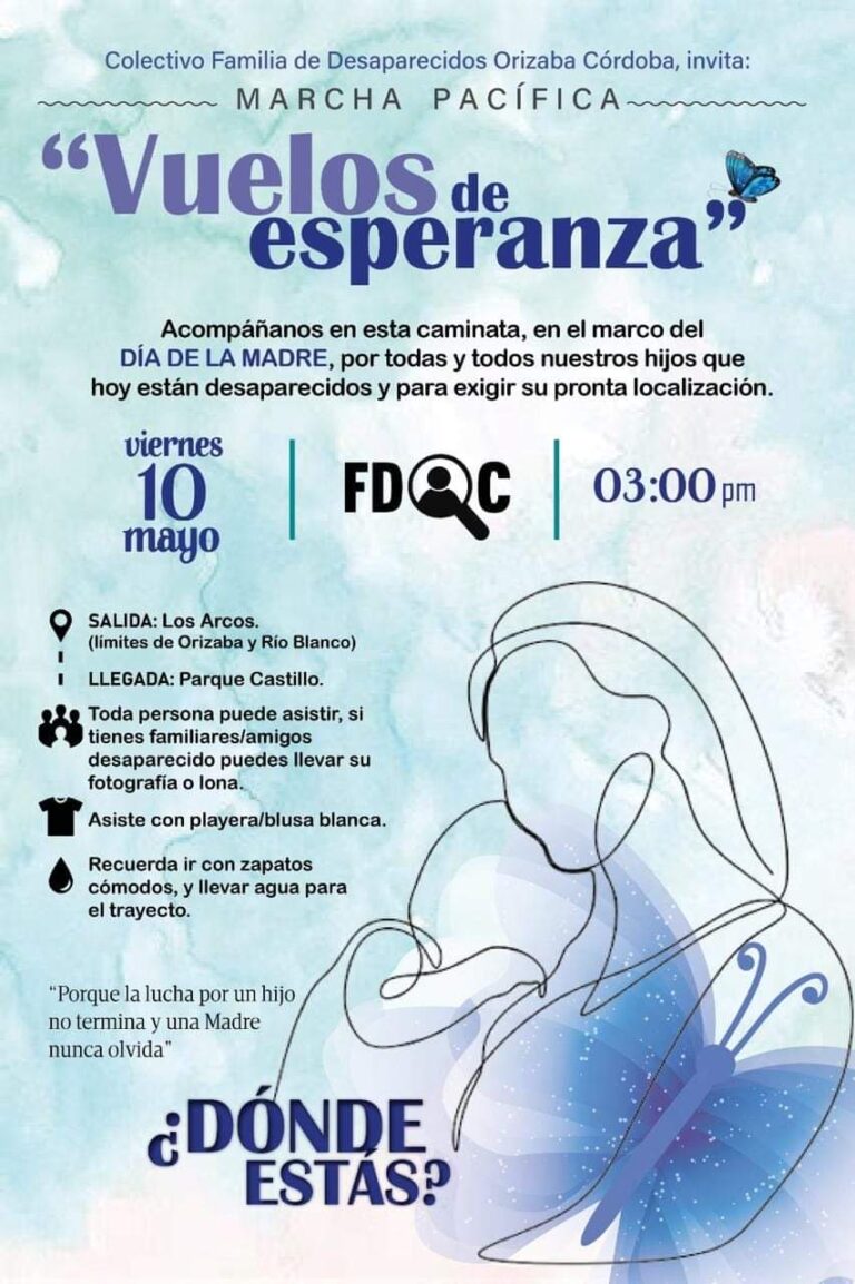 Realizará Colectivo de Desaparecidos marcha pacífica
