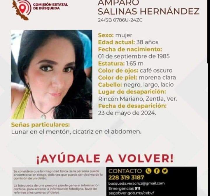 MSin rastro de Mar Amparo Salinas activista desaparecida en Zentla