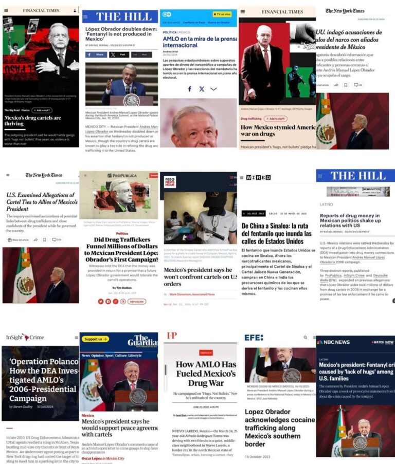 Portadas en el mundo vinculan a AMLO con el crimen organizado.