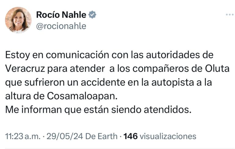 Lamenta Rocío Nahle accidente de morenistas de Veracruz.