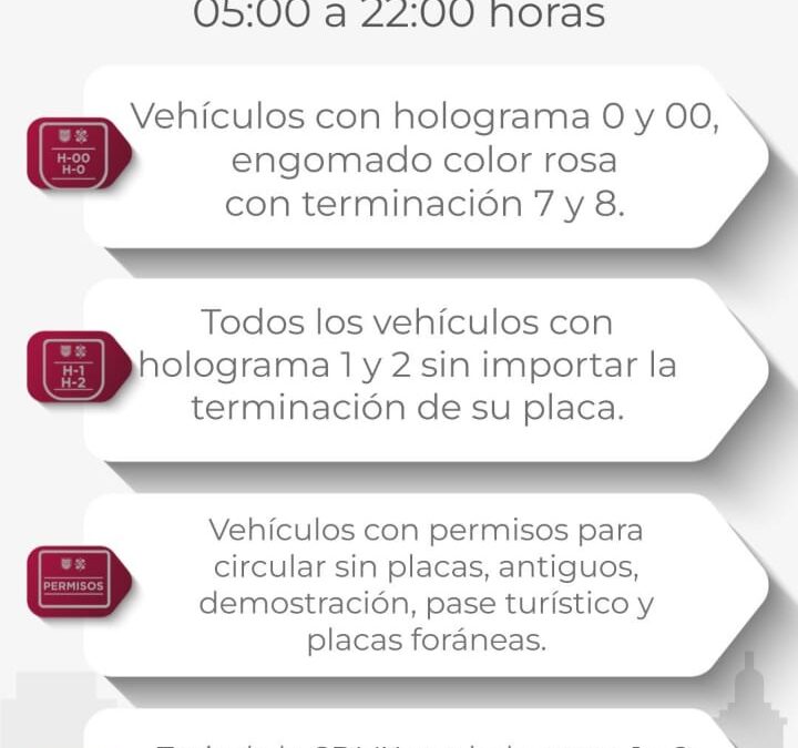 Activan contingencia ambiental sabatina en #CDMX y zona conurbada
