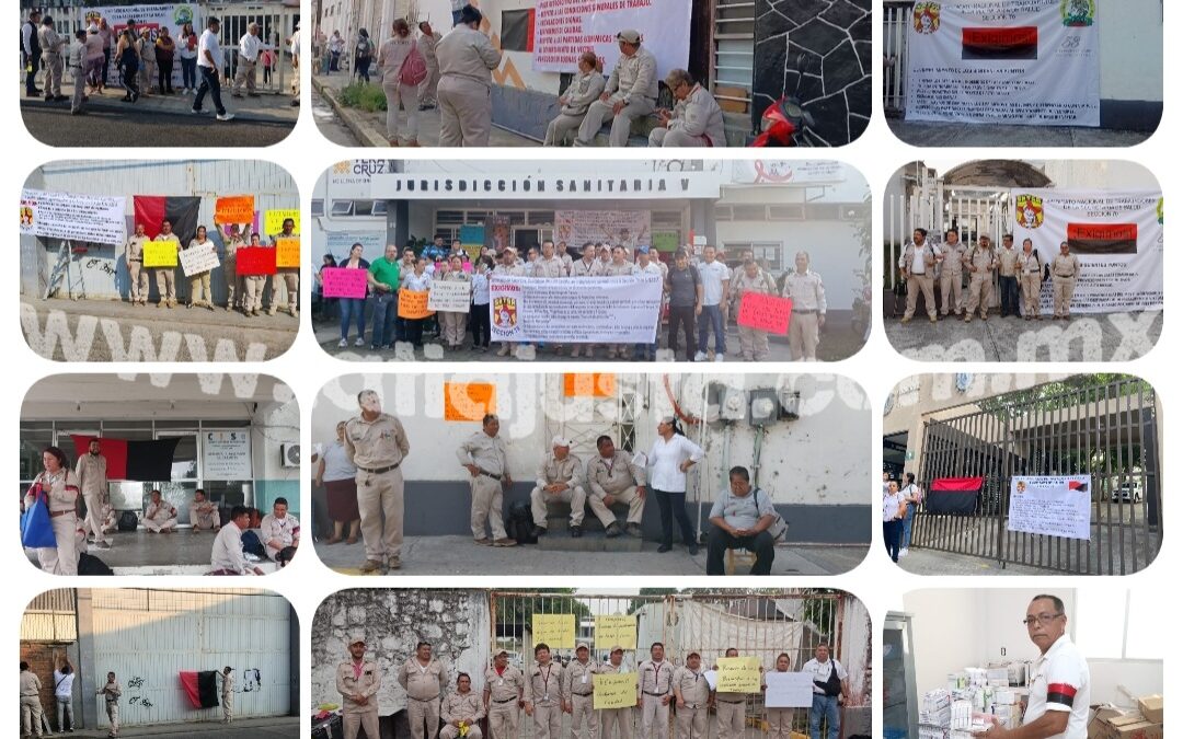 TRABAJADORES DE SESVER PROTESTAN EN JURISDICCIONES SANITARIAS.