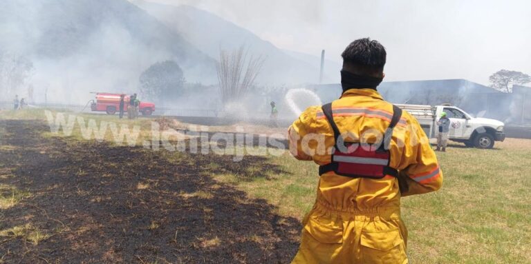 SE INCENDIA PASTIZAL EN EX FÁBRICA TEXTIL DE RÍO BLANCO.