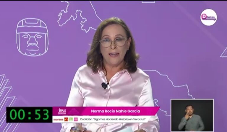 Rocío Nahle se declara triunfadora del segundo debate en Veracruz.