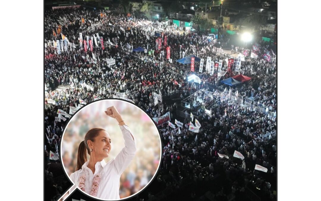 EN SU ONCEAVA SEMANA DE CAMPAÑA, CLAUDIA SHEINBAUM SE REUNIÓ CON 180 MIL PERSONAS EN EL NORTE, SUR Y CENTRO DE LA REPÚBLICA MEXICANA.
