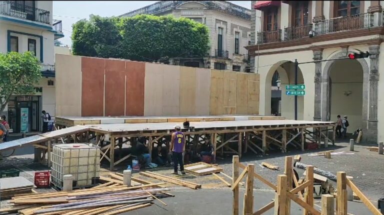 Cierran centro histórico de Xalapa por mitin de campaña de Rocío Nahle