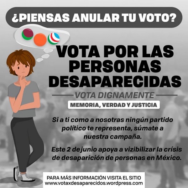 Colectivos de búsqueda llaman a votar por las personas desaparecidas.