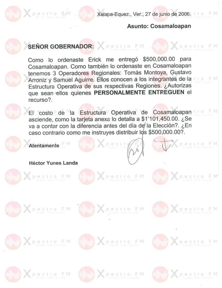 EXHIBE GÓMEZ CAZARÍN, PAGOS MILLONARIOS A PEPE YUNES ZORRILLA Y HÉCTOR YUNES LANDA PARA FINANCIAR CAMPAÑAS Y OPERADORES POLÍTICOS