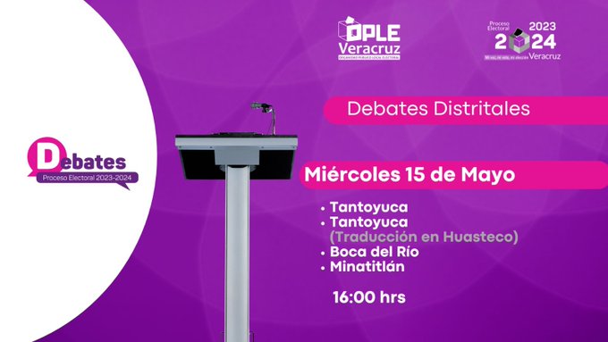 Ligas de transmisión Debates para Diputaciones Locales de Veracruz 2024 (16 DE MAYO)