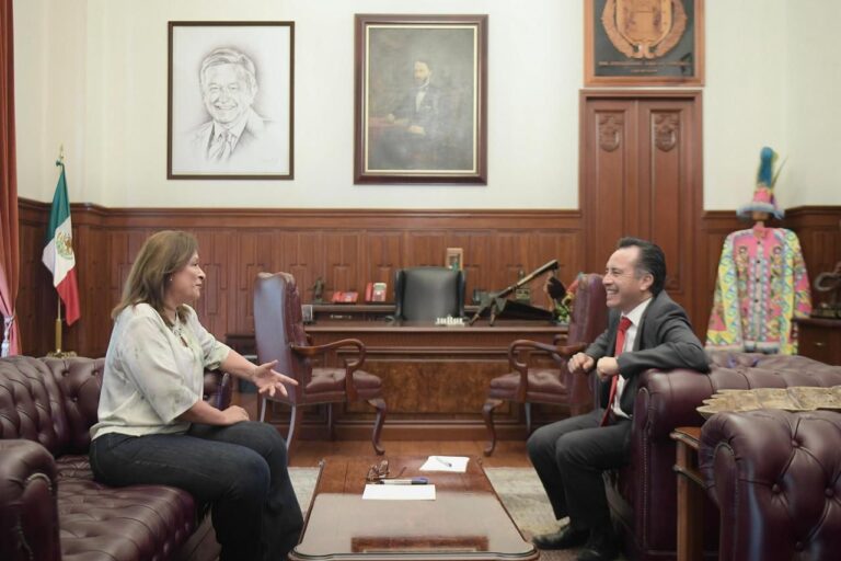 ROCÍO NAHLE SE REÚNE CON EL GOBERNADOR CUITLAHUAC GARCÍA.
