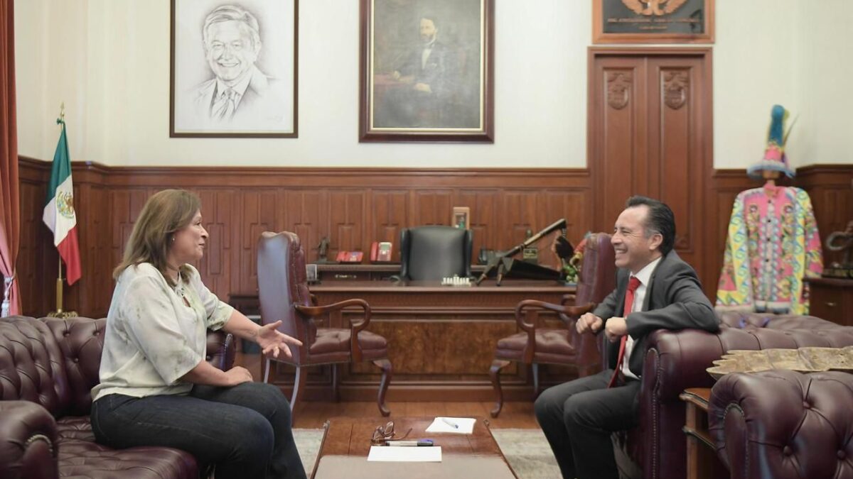 Rocío Nahle se reúne con el Gobernador de Veracruz.