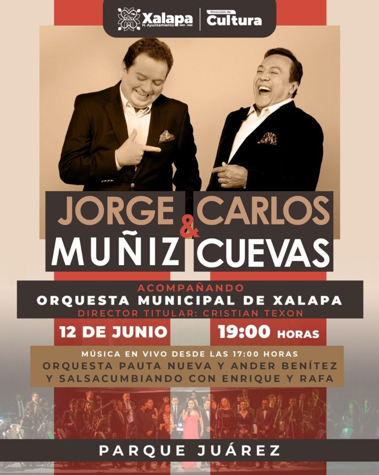Darán Jorge Muñiz y Carlos Cuevas concierto gratuito en el parque Juárez.