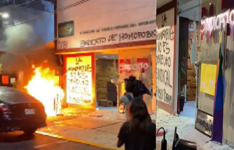 Integrantes de grupo LGTIBQ+ vandalizan oficinas de Sindicato de Infonavit por esto👇