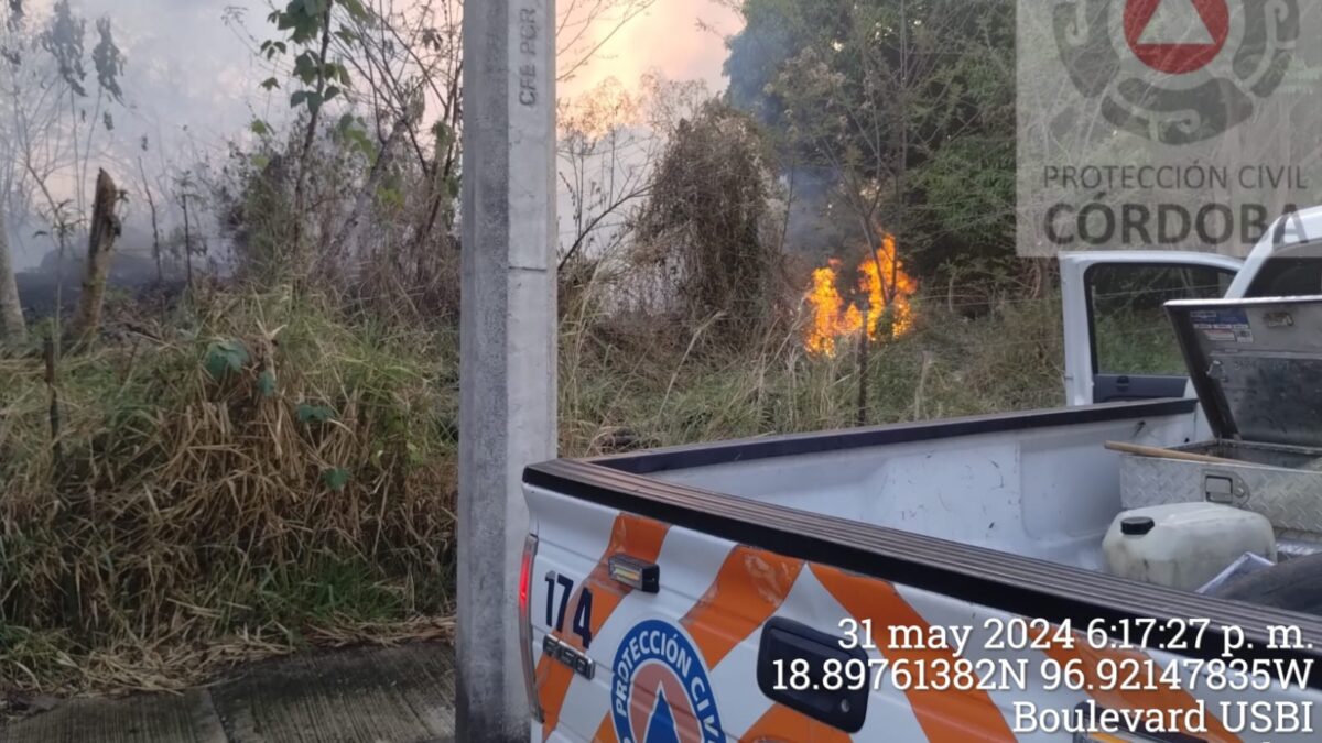 Atiende PC incendio en pastizales