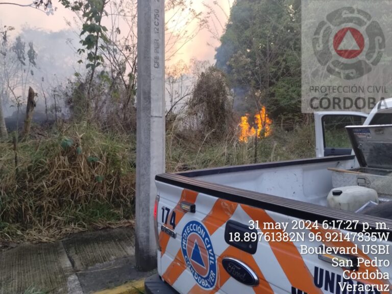 Atiende PC incendio en pastizales