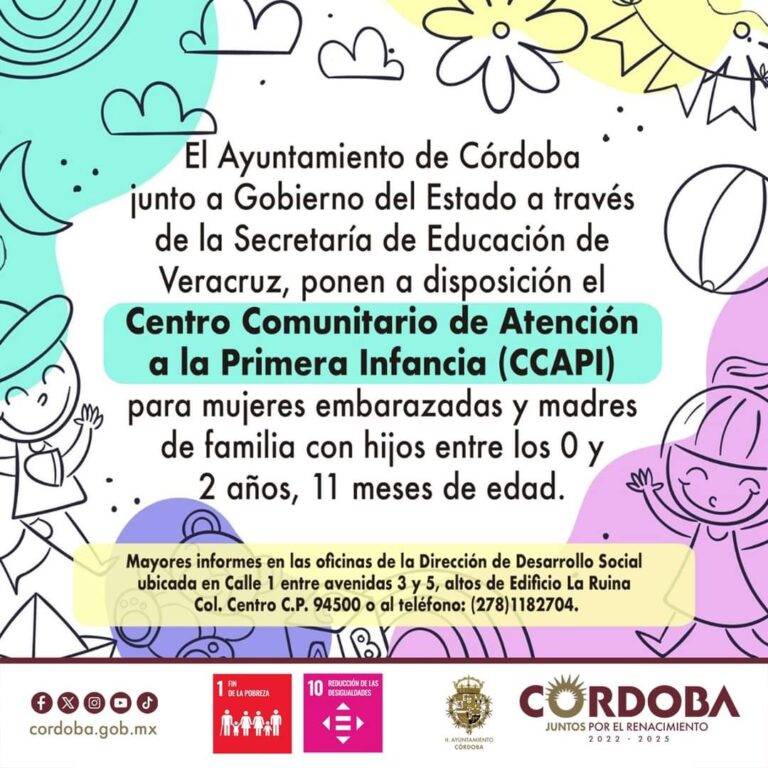Abre Ayuntamiento de Córdoba un Centro Comunitario de Atención para la Primera Infancia