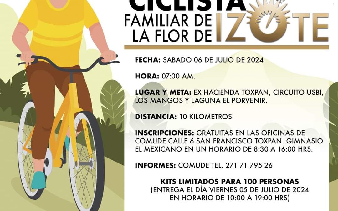 Invitan a rodada ciclista durante el Tercer Festival de la Flor de Izote en Córdoba