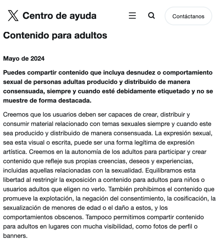 La red Social X permite desde hoy contenidos eróticos pornográficos