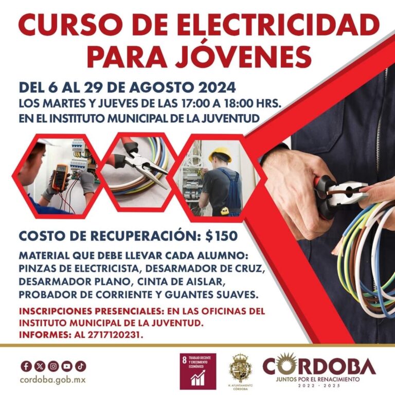 Inicia en agosto nuevo curso de electricidad para jóvenes en el IMJUVE de Córdoba