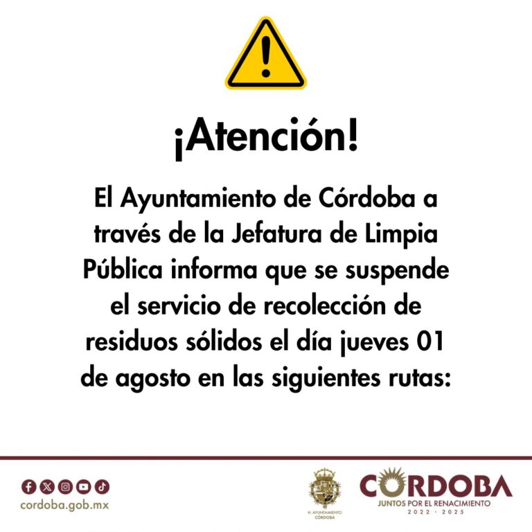 Suspende Limpia Pública recolección de residuos sólidos en algunas rutas este jueves