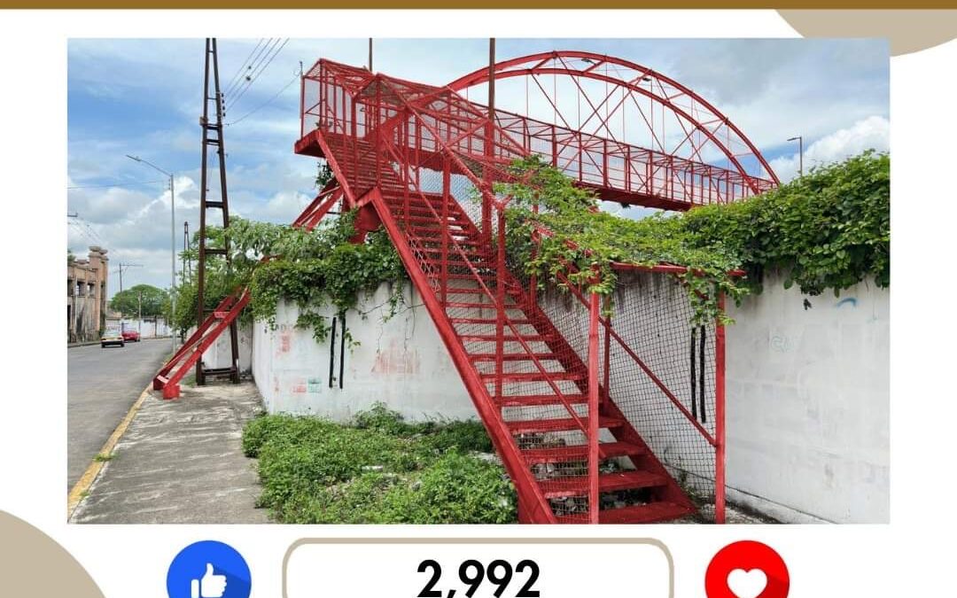 Pintarán de color rojo el puente de hierro del barrio de La Estación; primero se le dará mantenimiento