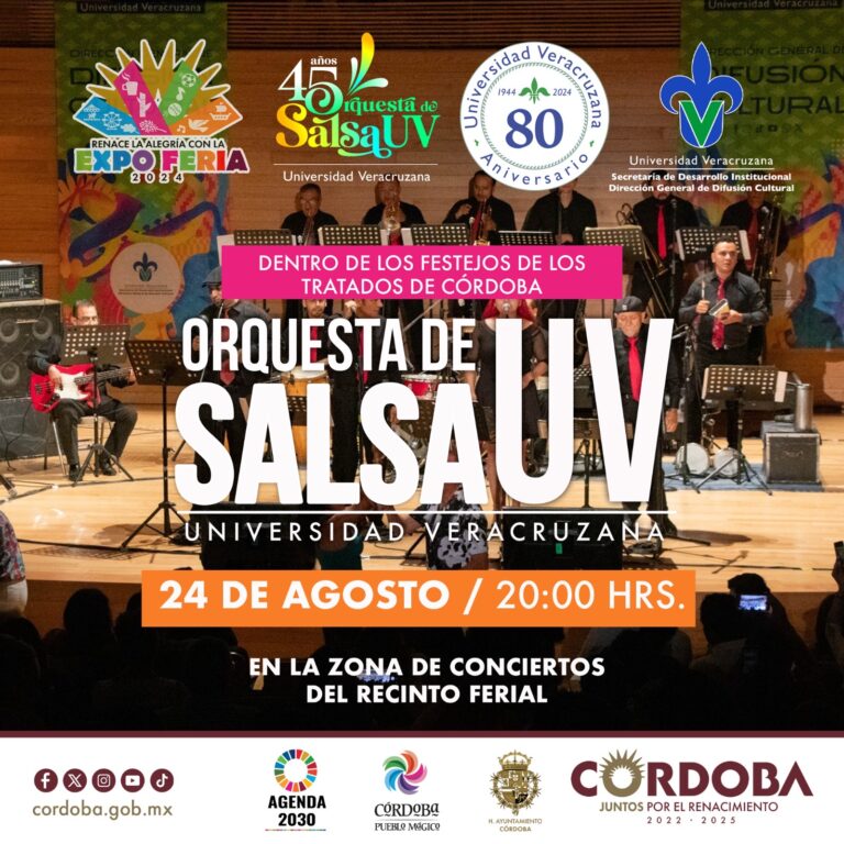 Se presenta la Orquesta de Salsa de la U.V. en los festejos del 24 de agosto en Córdoba