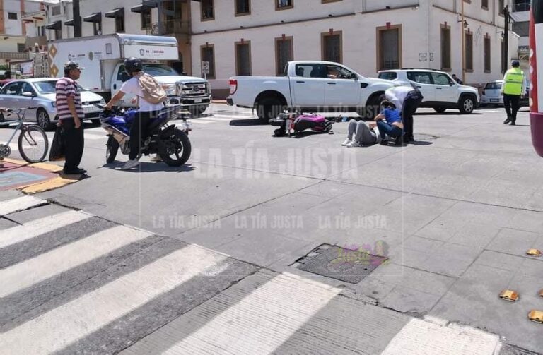Autobús impacta a motociclista 
