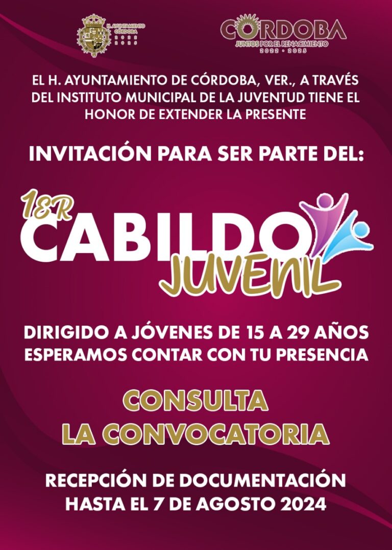Se amplía hasta el 7 de agosto el plazo para recibir solicitudes de interesados en el Primer Cabildo Juvenil