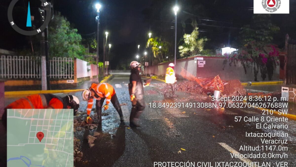 ATIENDE PC DE IXTACZOQUITLÁN REPORTES POR INTENSA LLUVIA