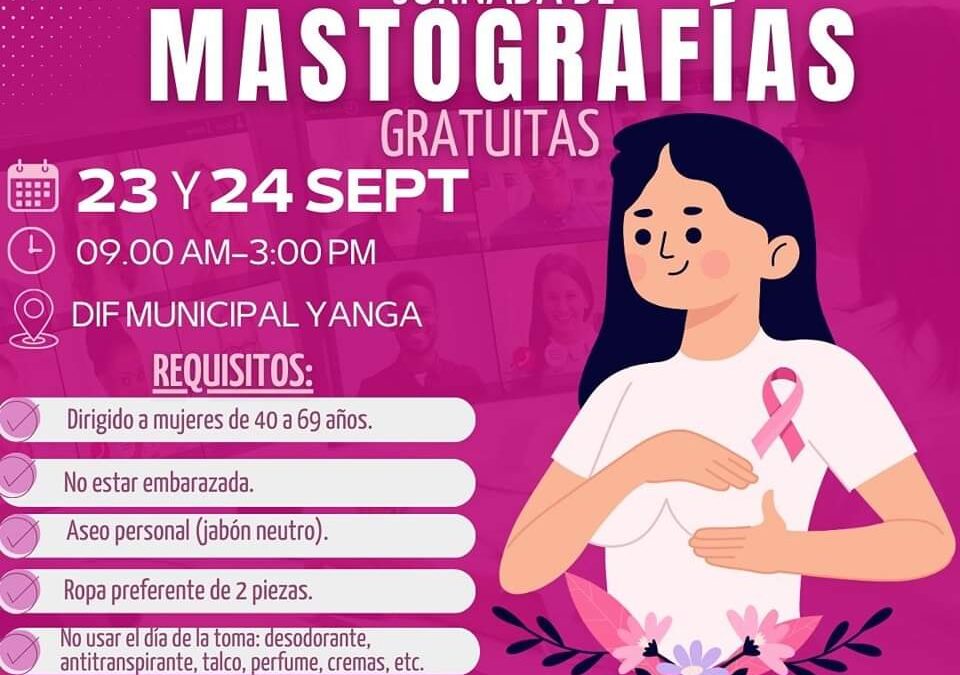 El DIF Municipal de Yanga invita a realizarse mastografias gratis