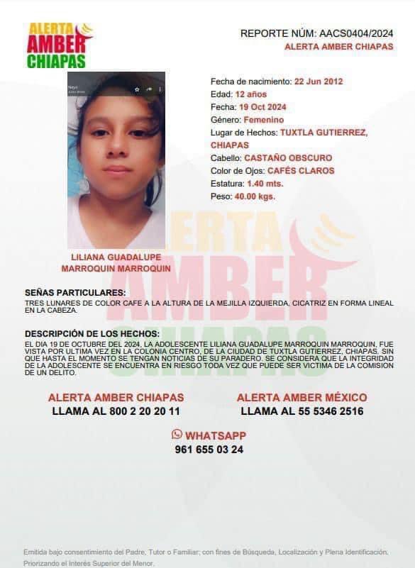Hallan cuerpo de la niña Liliana Marroquín en Tuxtla Gutiérrez