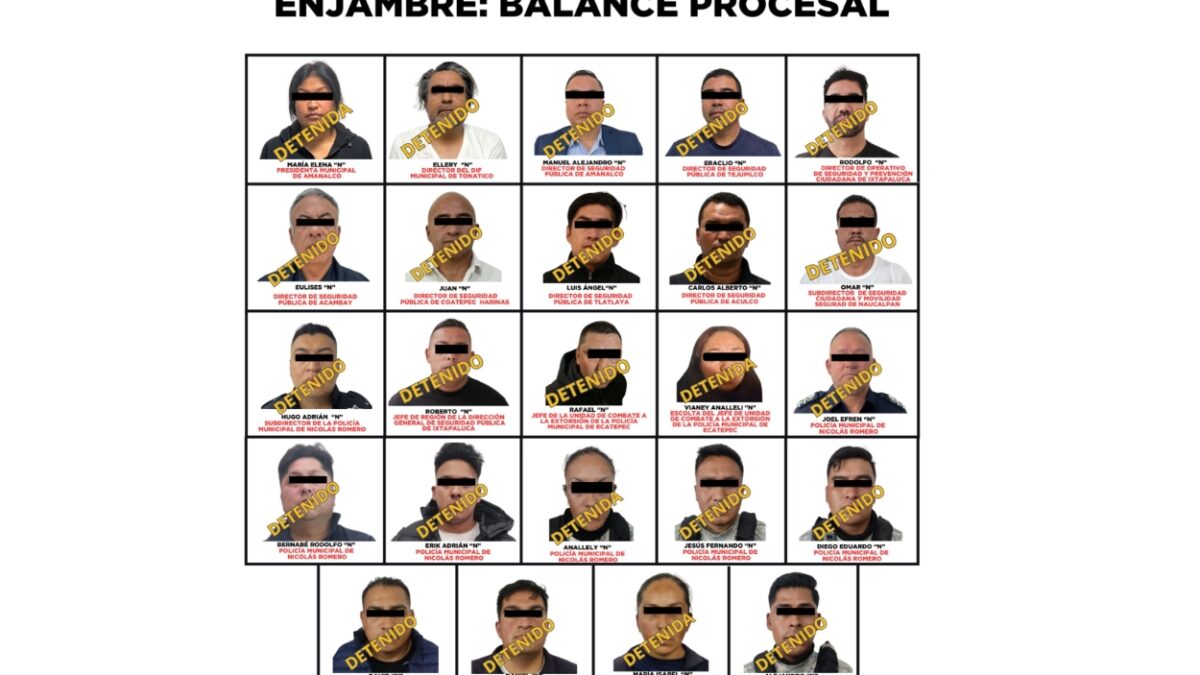 Operación Enjambre: 24 funcionarios detenidos del Edomex