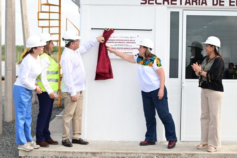 Supervisa gobernadora Rocío Nahle García planta solar de Pánuco