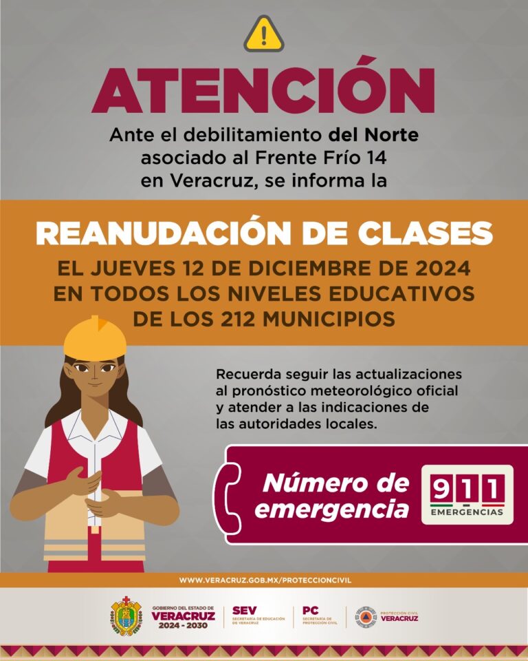 Este jueves se reanudan clases tras debilitamiento de Norte