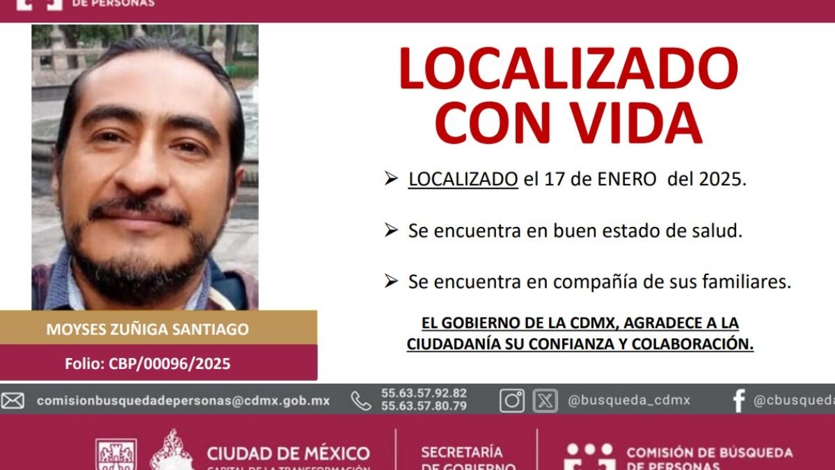 Localizan con vida al fotoperiodista Moysés Zúñiga Santiago