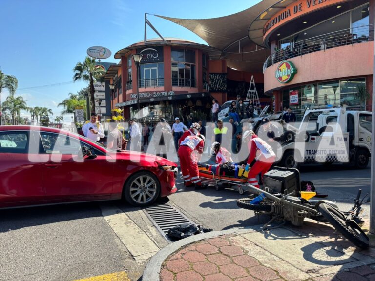 MOTOCICLISTA RESULTA LESIONADO EN ACCIDENTE EN COLONIA CENTRO DE ORIZABA.