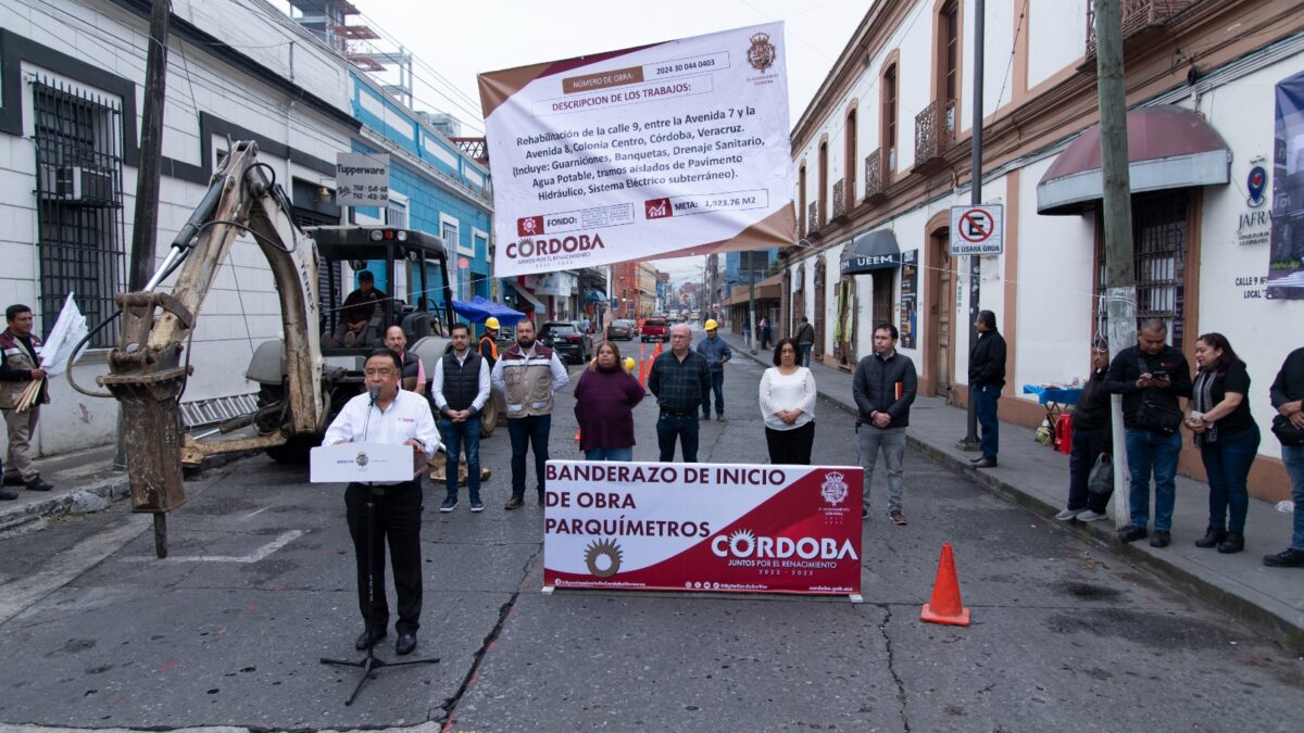 Realizan banderazo de inicio de obras en la calle 9 con recurso del Fondo de Reserva del Fideicomiso Público de Parquímetros