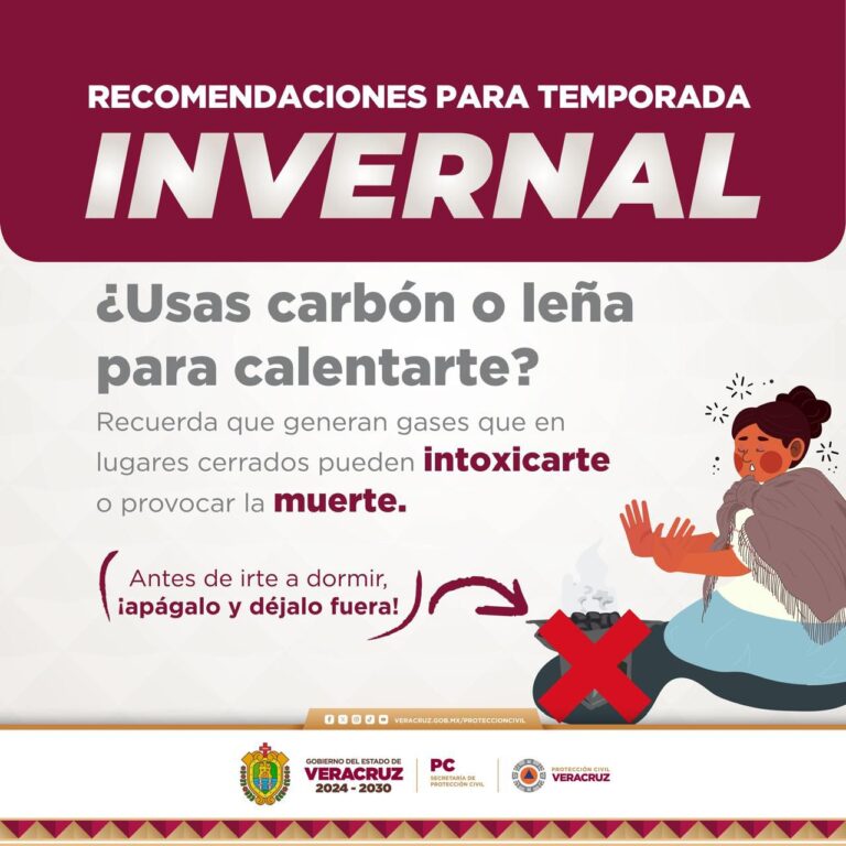 Exhorta Protección Civil a prevenir intoxicación por monóxido de carbono