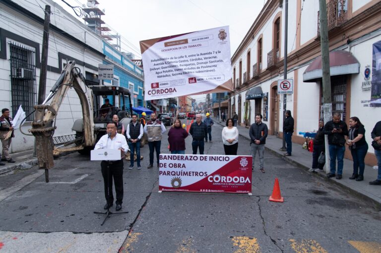 Realizan banderazo de inicio de obras en la calle 9 con recurso del Fondo de Reserva del Fideicomiso Público de Parquímetros