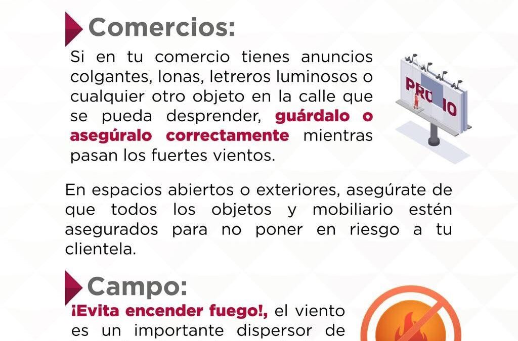Alerta PC sobre vientos fuertes en las próximas horas
