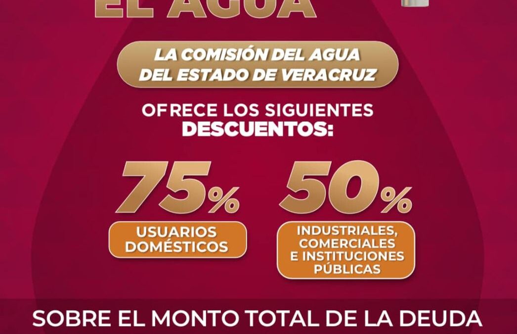 Ponte al corriente con el agua y aprovecha descuentos de hasta 75 % 