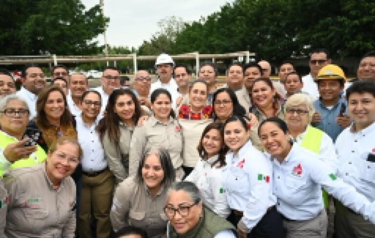 Sheinbaum y Nahle supervisan planta de fertilizantes para fortalecer el campo