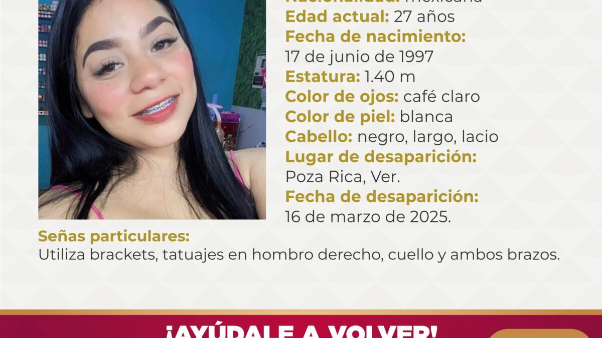 Privan de la libertad a mujer en Poza Rica, Veracruz; es hija de padre buscador