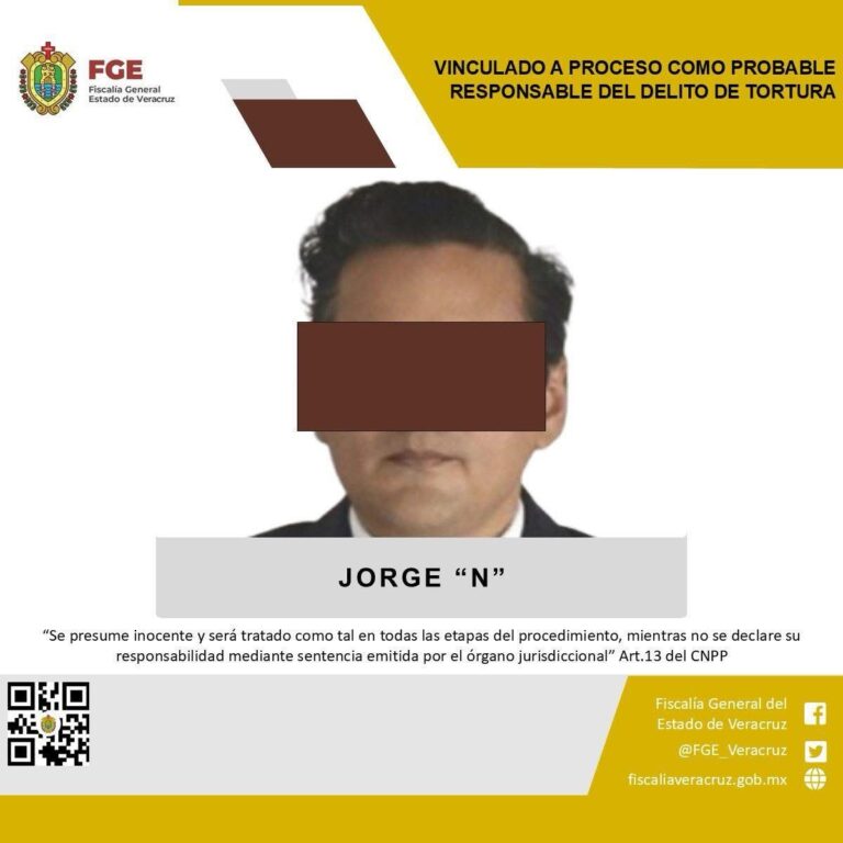 VINCULADO A PROCESO EX FISCAL GENERAL DEL ESTADO COMO PROBABLE RESPONSABLE DEL DELIT0 DE TORTUR4.