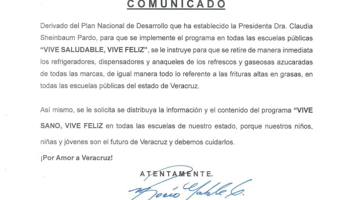 Retirarán refrigeradores, dispensadores y anaqueles de comida chatarra en escuelas públicas