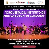 La Orquesta Suzuki volverá a maravillar a cordobeses en el Pedro Díaz