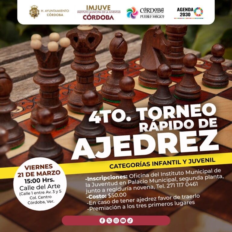 Inscripciones abiertas para el Cuarto Torneo de Ajedrez rápido