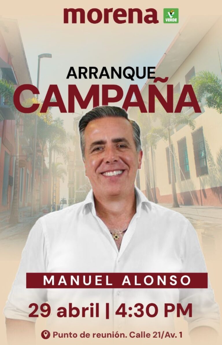 ¡El cambio llega! Invita Manuel Alonso a arranque en el Parque 21 de Mayo