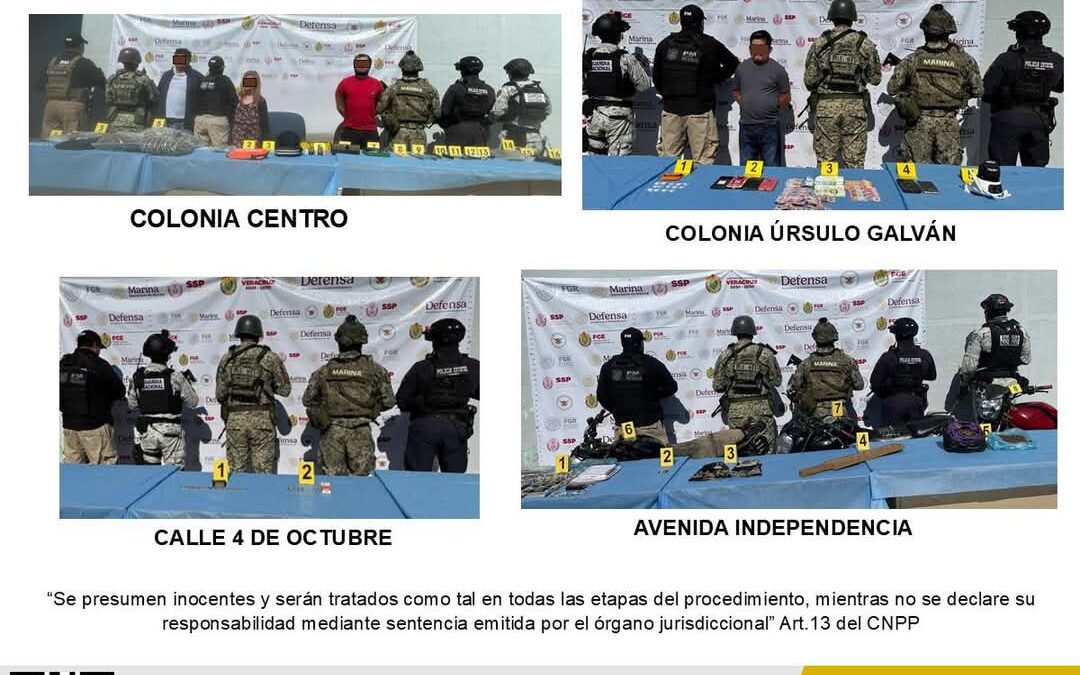 SEIS PERSONAS DETENIDAS Y OBJETOS ASEGURADOS EN CUATRO OPERATIVOS DE CATEO CON FUERZAS FEDERALES Y ESTATALES EN COSCOMATEPEC