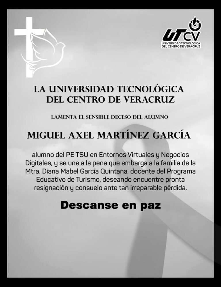 PIERDE LA VIDA ESTUDIANTE DE LA UTCV EN ACCIDENTE AUTOMOVILÍSTICO